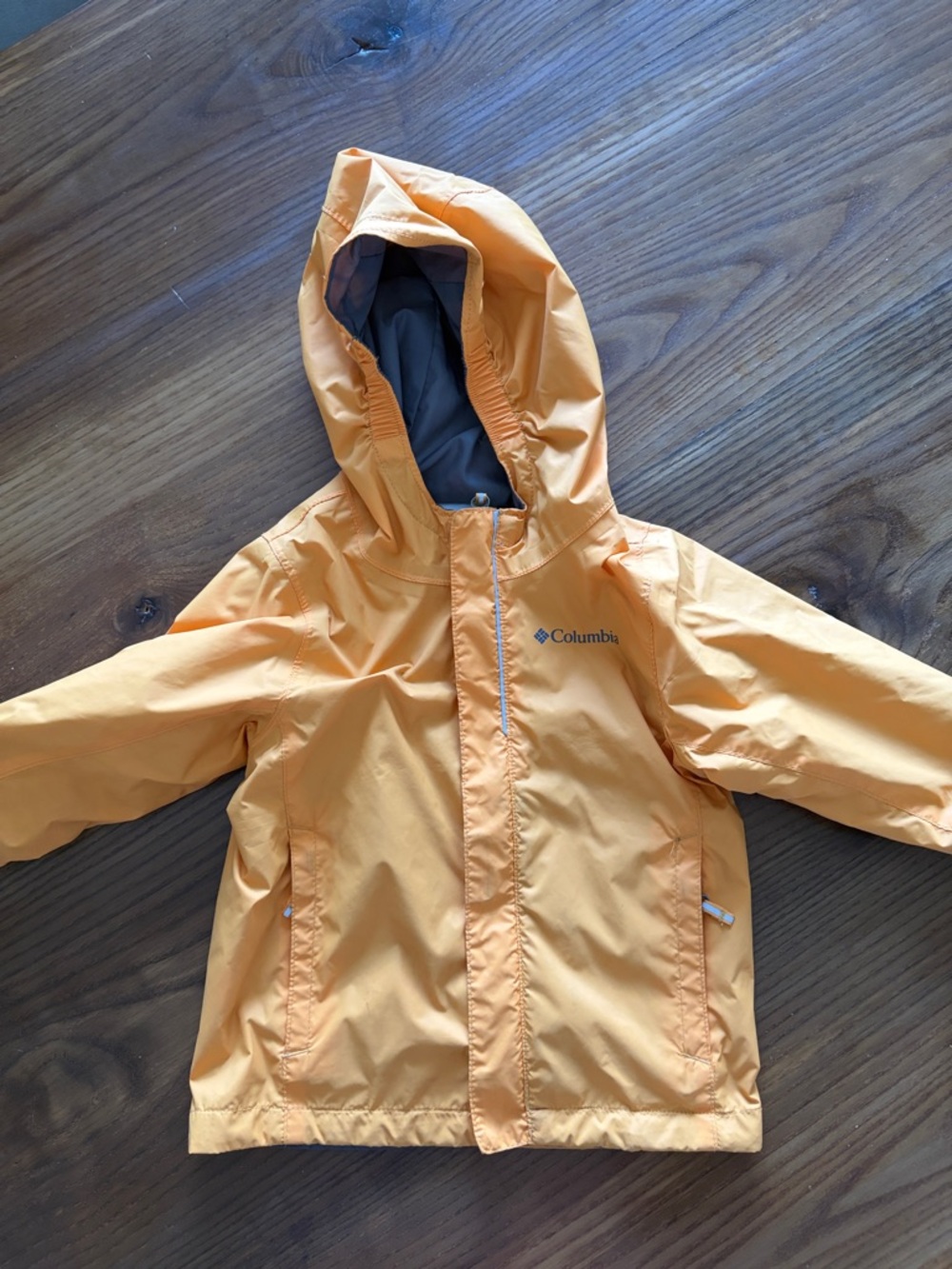 Columbia Kids Yellow Hooded Rain Jacket